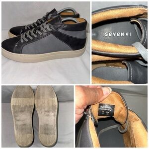 Seven 91 Shoes Men's 8 Gray Black Larullan Mid-top Sneaker Boot‎ Faux Leather